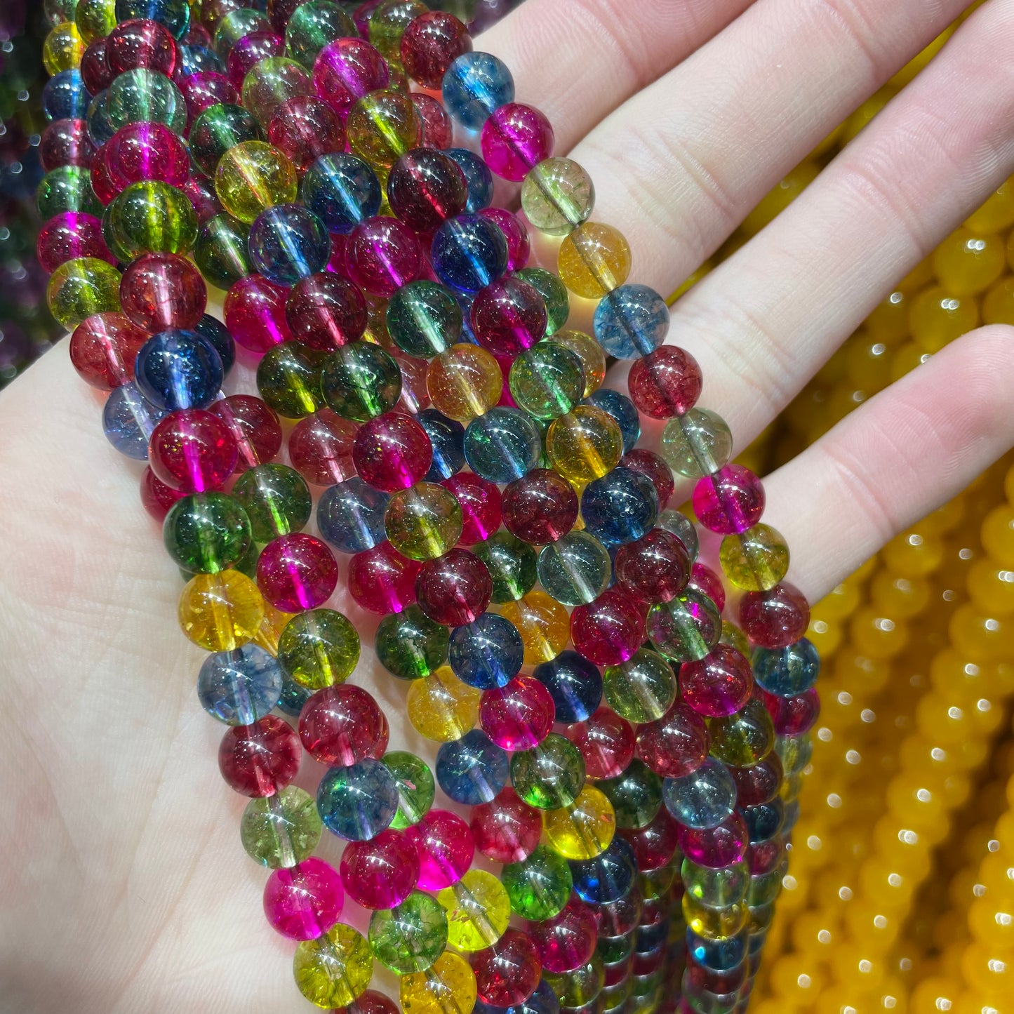 $1-10 crystal beads for diy bracelets with free string and needle charms spacer free shipping over $100