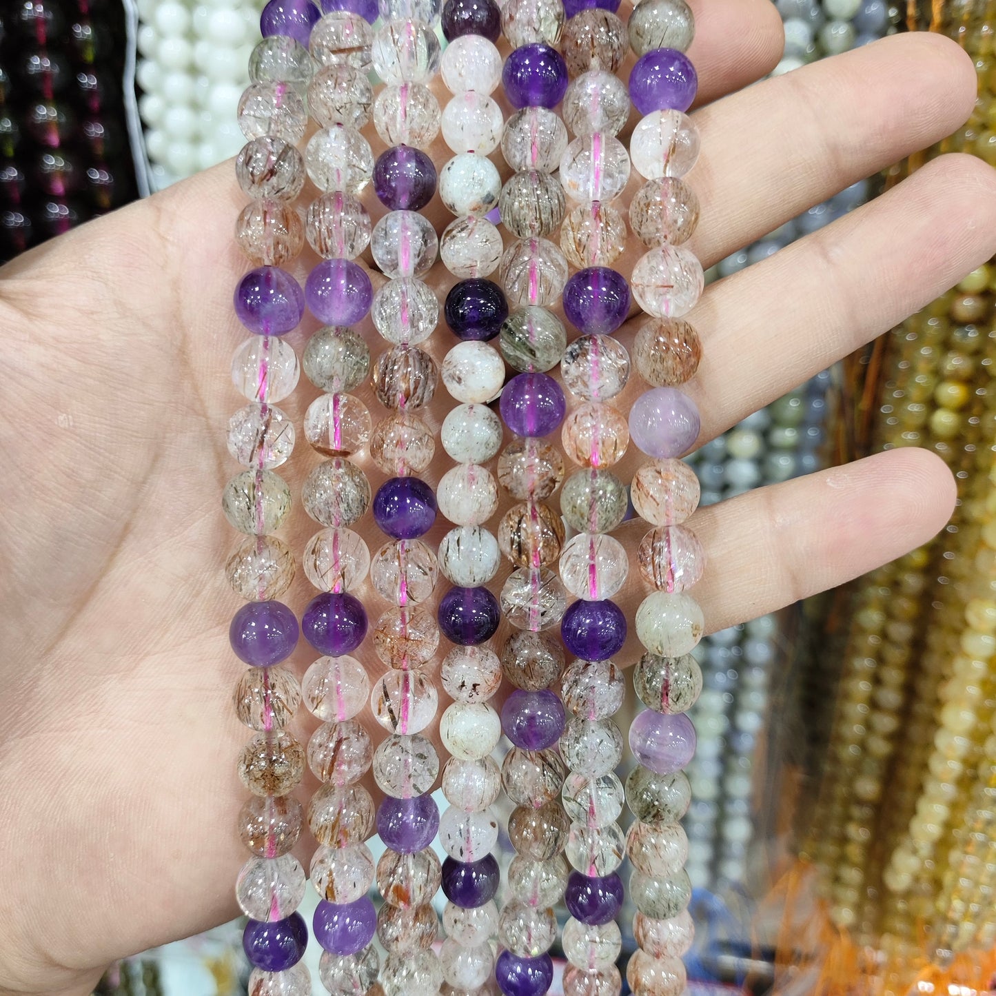 $1-10 crystal beads for diy bracelets with free string and needle charms spacer free shipping over $100